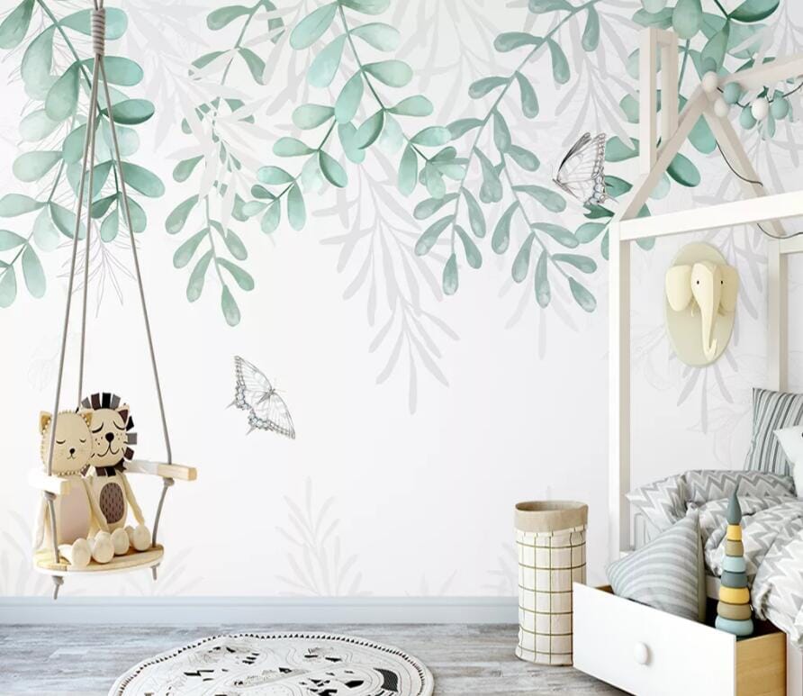 3D Green Leaves 2527 Wall Muralss Wallpaper AJ Wallpaper 2