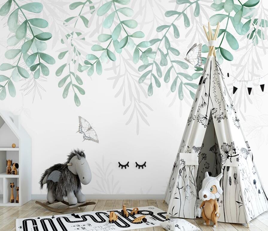 3D Green Leaves 2527 Wall Muralss Wallpaper AJ Wallpaper 2