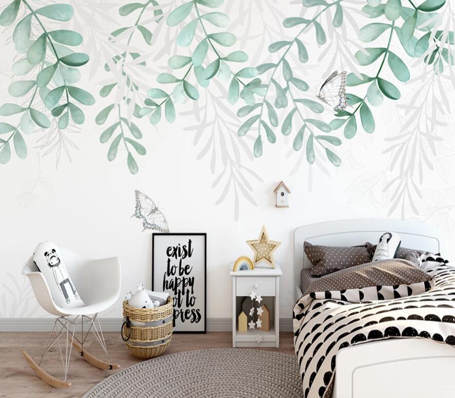 3D Green Leaf 1488 Wall Murals Wallpaper AJ Wallpaper 2