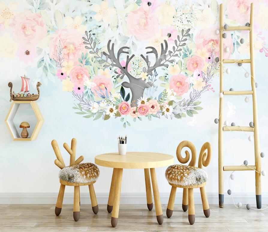 3D Colored Flowers 1487 Wall Murals Wallpaper AJ Wallpaper 2