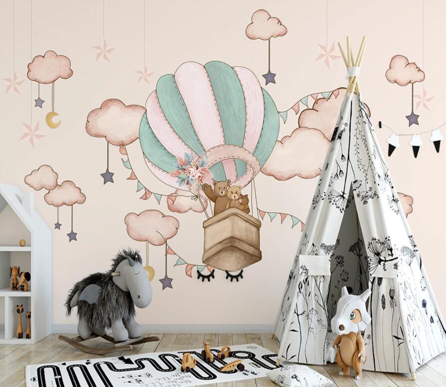3D Bear Balloon 1473 Wall Murals Wallpaper AJ Wallpaper 2