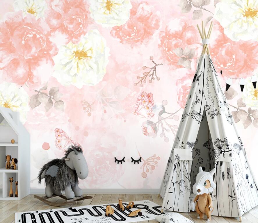 3D Pink Flowers 1471 Wall Murals Wallpaper AJ Wallpaper 2