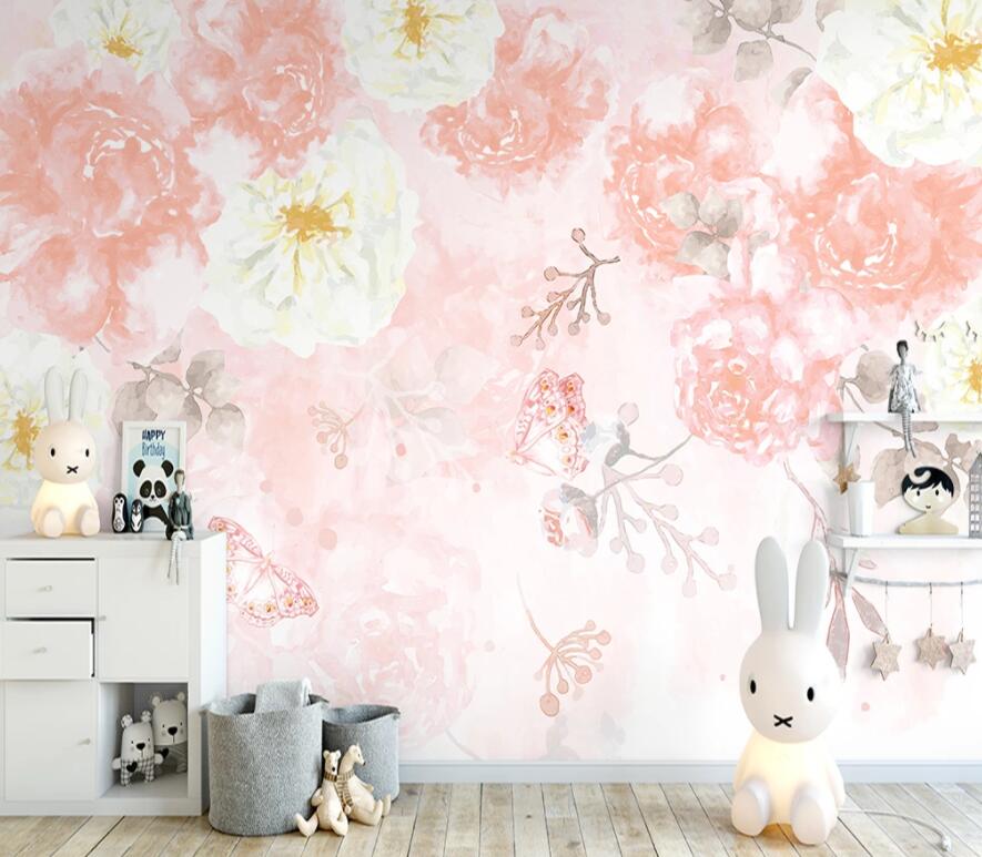 3D Pink Flowers 1471 Wall Murals Wallpaper AJ Wallpaper 2