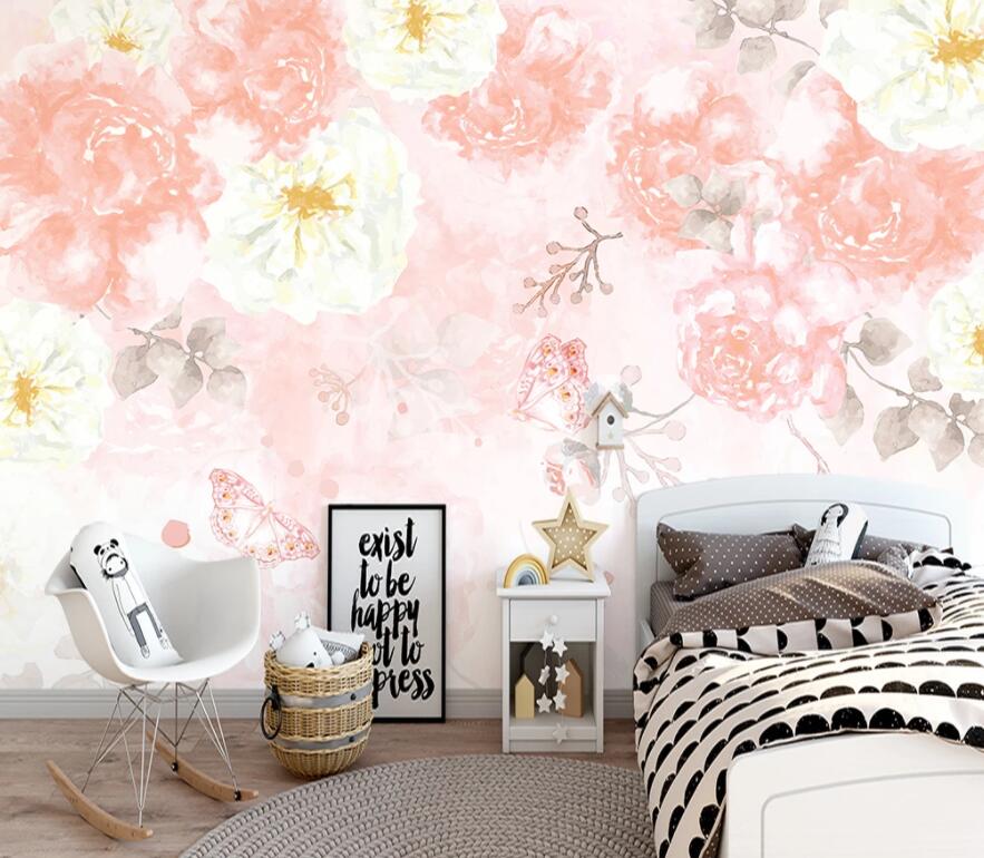 3D Pink Flowers 1471 Wall Murals Wallpaper AJ Wallpaper 2