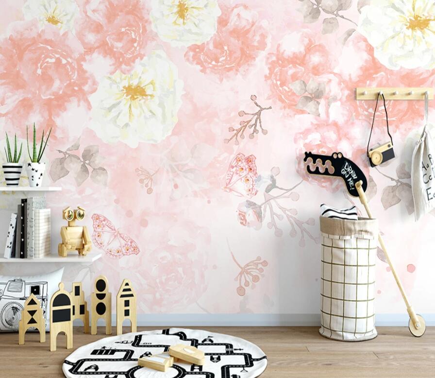 3D Pink Flowers 1471 Wall Murals Wallpaper AJ Wallpaper 2