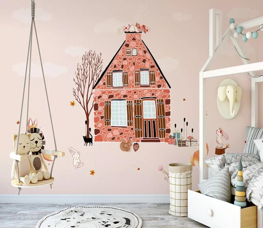 3D Red House 2488 Wall Murals Wallpaper AJ Wallpaper 2