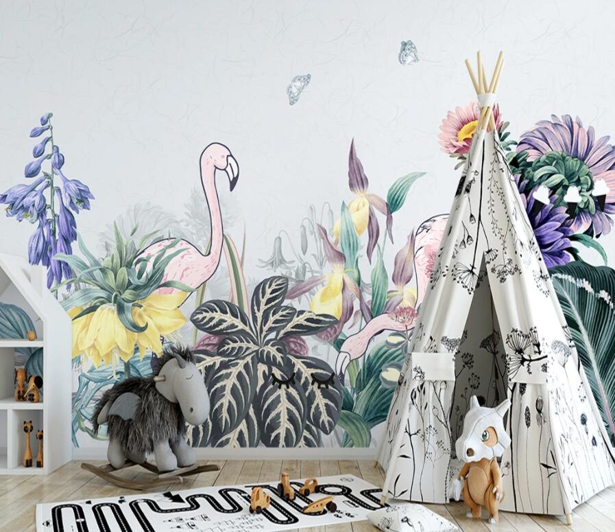 3D Pink Flamingo 1441 Wall Murals Wallpaper AJ Wallpaper 2