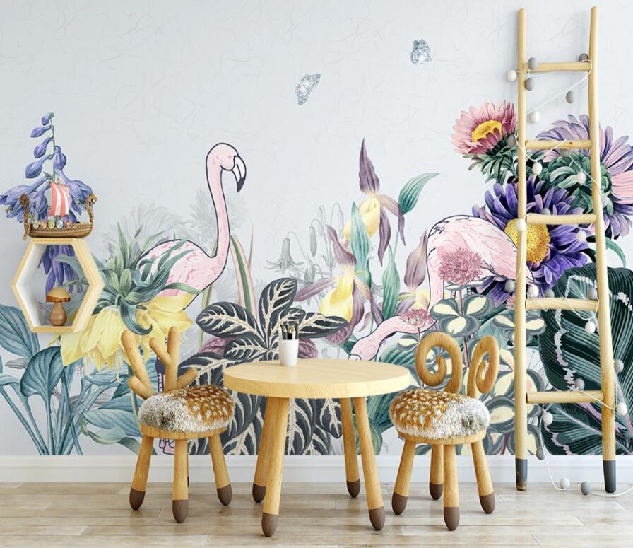 3D Pink Flamingo 1441 Wall Murals Wallpaper AJ Wallpaper 2