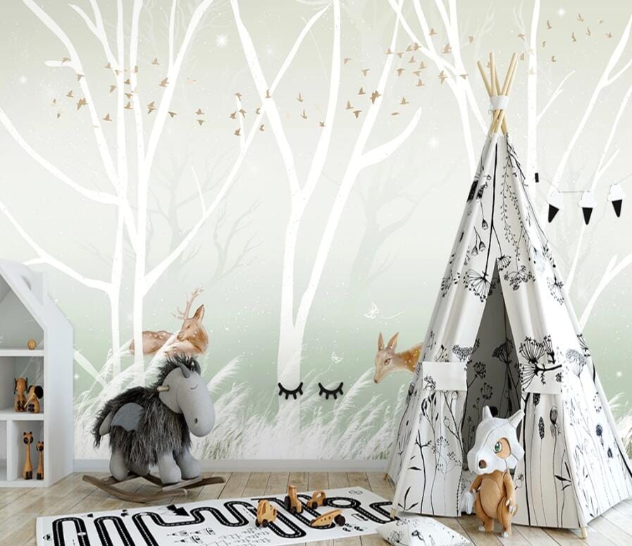 3D White Forest 2482 Wall Murals Wallpaper AJ Wallpaper 2