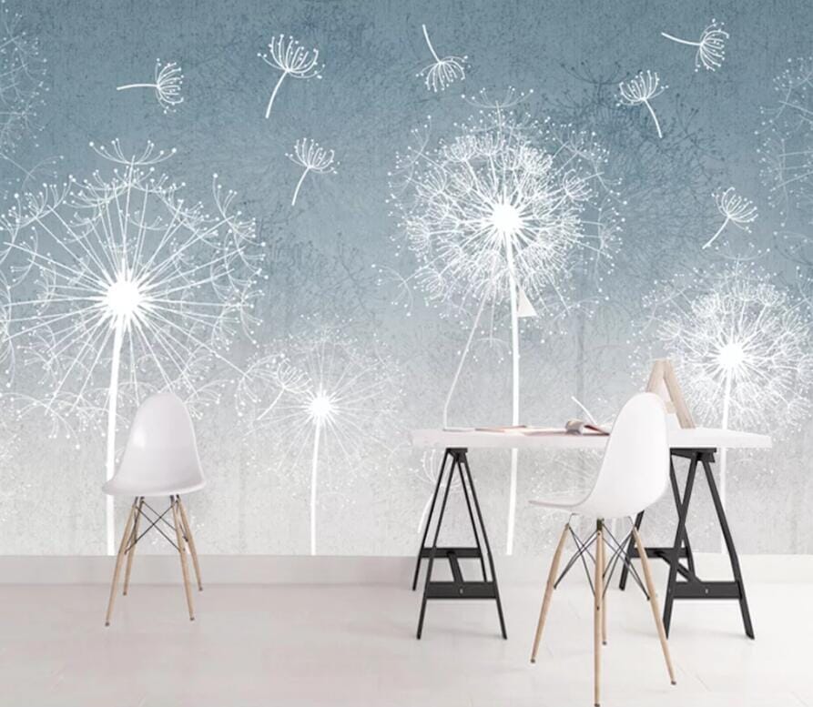 3D White Dandelion 2747 Wall Murals Wallpaper AJ Wallpaper 2