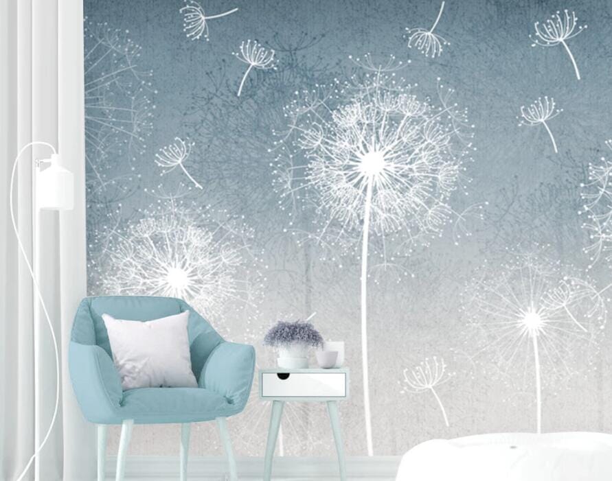 3D White Dandelion 2747 Wall Murals Wallpaper AJ Wallpaper 2