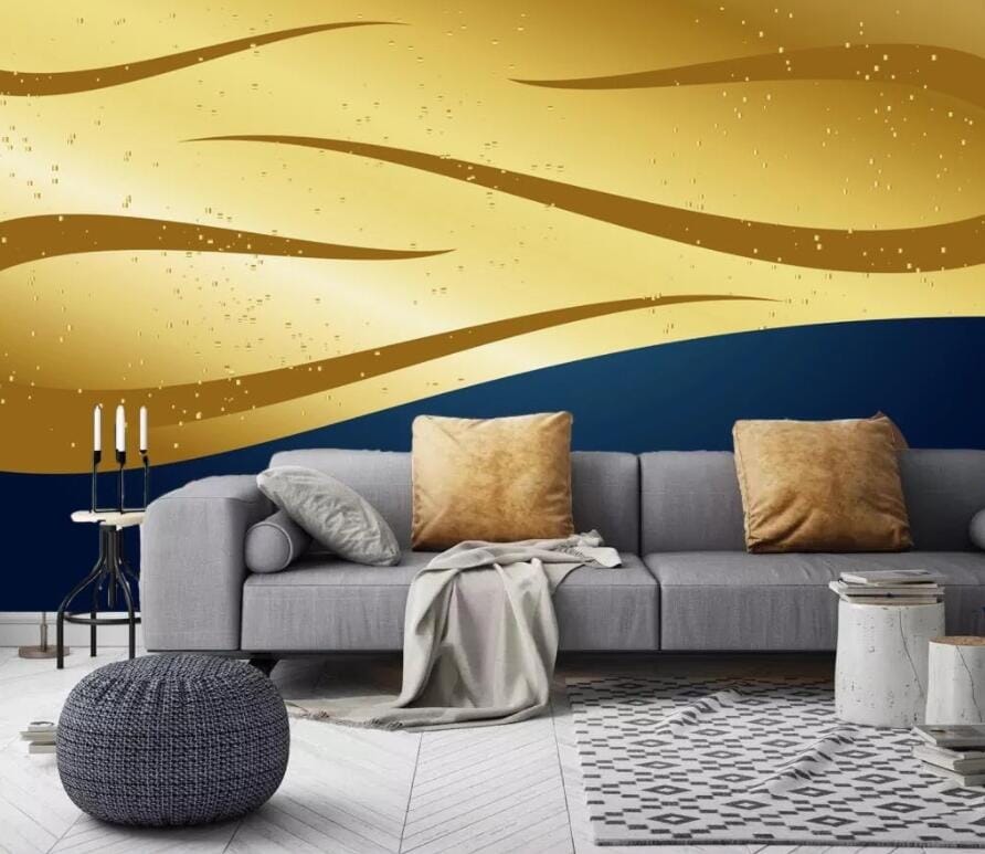 3D Golden Lines 2881 Wall Murals Wallpaper AJ Wallpaper 2