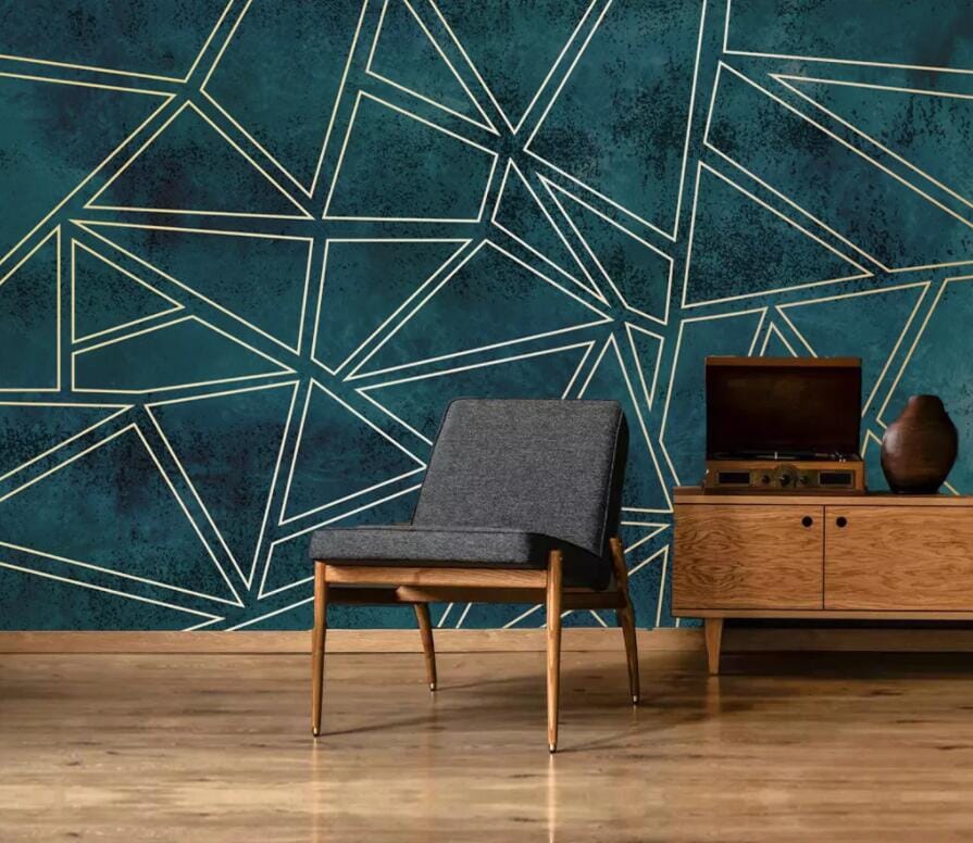 3D Golden Lines 2853 Wall Murals Wallpaper AJ Wallpaper 2