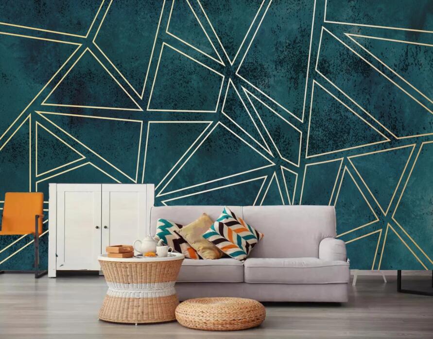 3D Golden Lines 1875 Wall Murals Wallpaper AJ Wallpaper 2