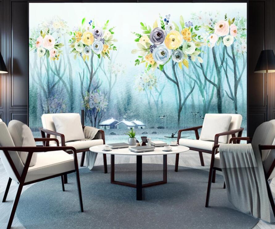 3D Colored Flowers 244 Wall Murals Wallpaper AJ Wallpaper 2