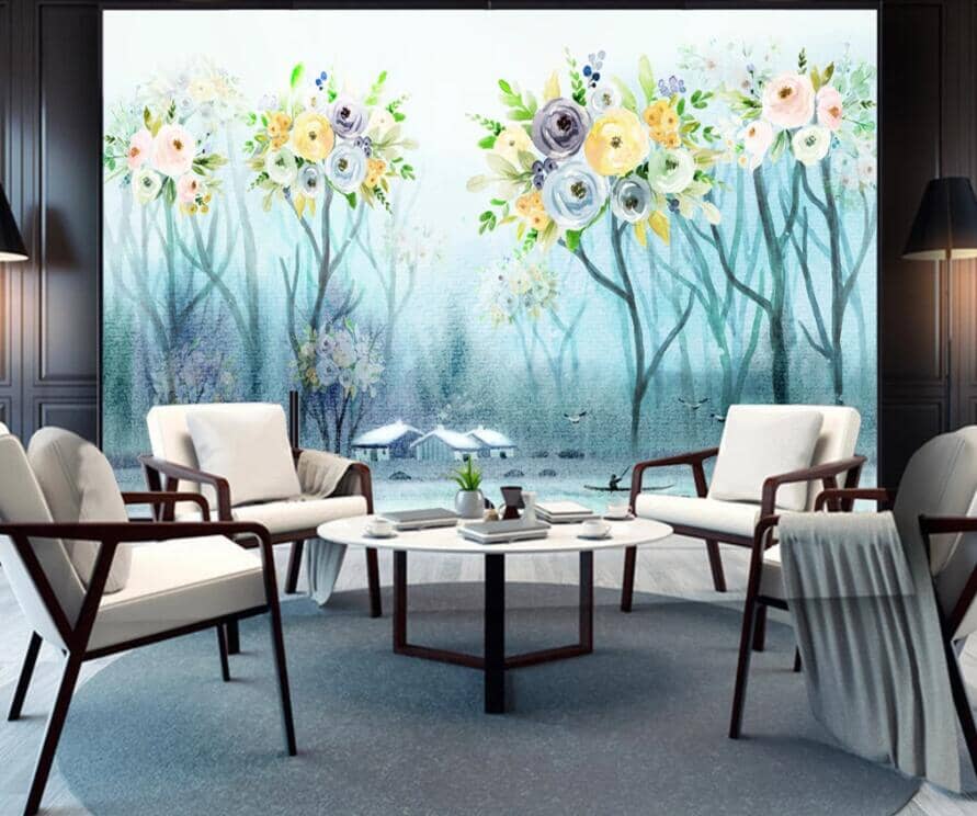 3D Colored Flowers 1644 Wall Murals Wallpaper AJ Wallpaper 2