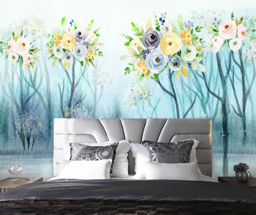 3D Colored Flowers 244 Wall Murals Wallpaper AJ Wallpaper 2