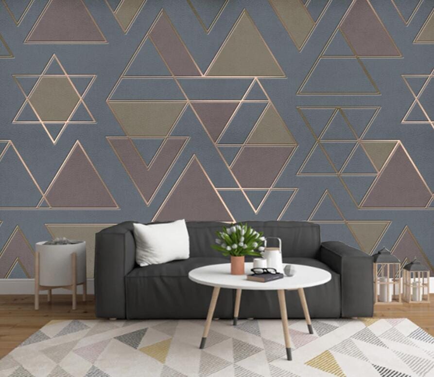 3D Geometric Triangle 2449 Wall Murals Wallpaper AJ Wallpaper 2