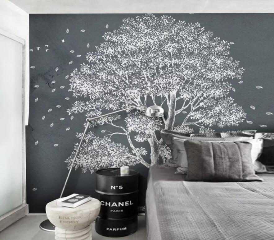 3D Gray Tree 1066 Wall Murals Wallpaper AJ Wallpaper 2