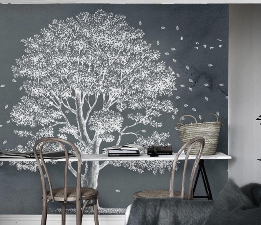 3D Gray Tree 1066 Wall Murals Wallpaper AJ Wallpaper 2