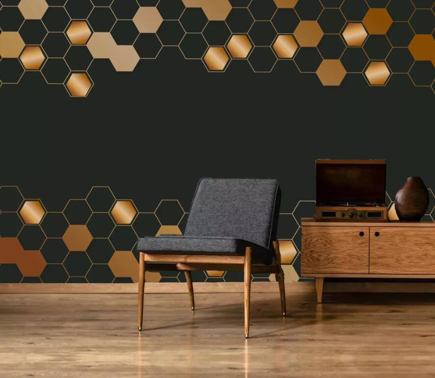 3D Golden Diamond 1854 Wall Murals Wallpaper AJ Wallpaper 2