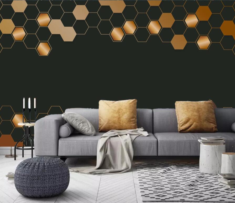 3D Golden Diamond 1854 Wall Murals Wallpaper AJ Wallpaper 2