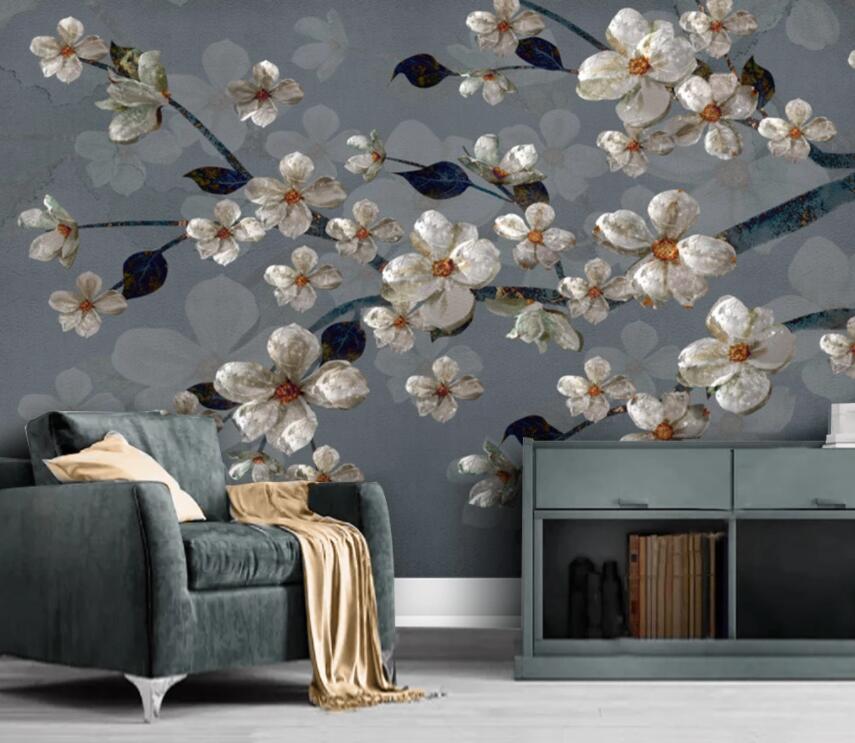 3D Flower Branch 1484 Wall Murals Wallpaper AJ Wallpaper 2