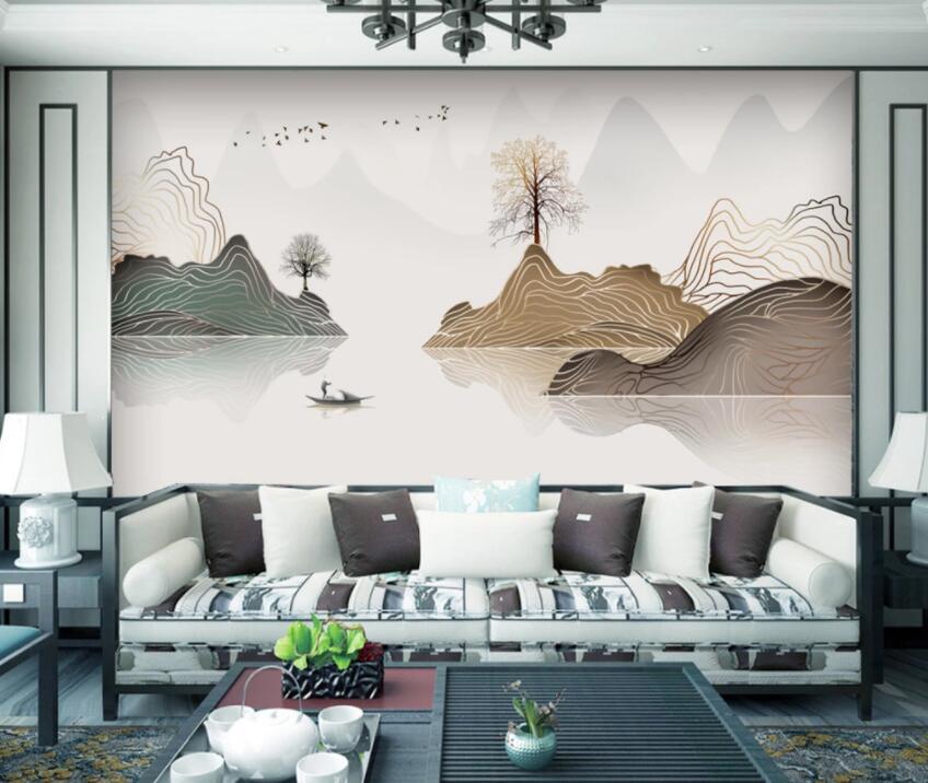 3D Mountain River 1921 Wall Murals Wallpaper AJ Wallpaper 2