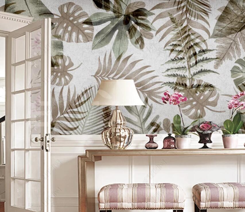 3D Green Leaf 1901 Wall Murals Wallpaper AJ Wallpaper 2