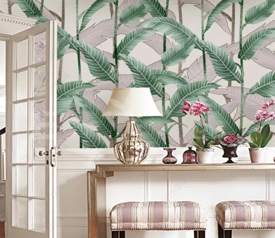 3D Green Leaf 1870 Wall Murals Wallpaper AJ Wallpaper 2