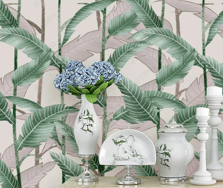 3D Green Leaf 1870 Wall Murals Wallpaper AJ Wallpaper 2