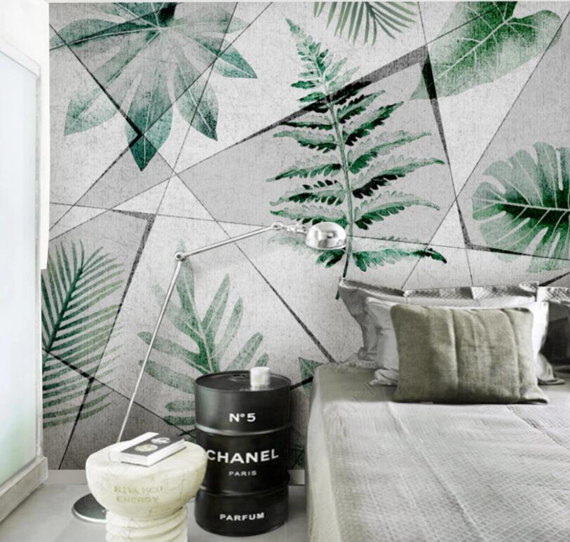 3D Green Leaf 1859 Wall Murals Wallpaper AJ Wallpaper 2