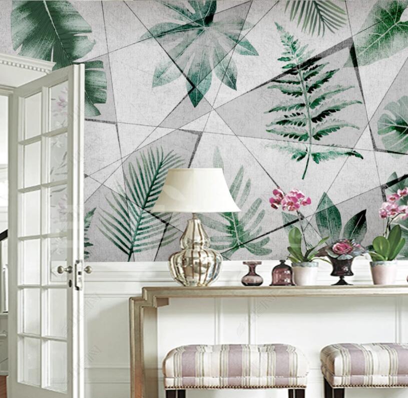 3D Green Leaf 1859 Wall Murals Wallpaper AJ Wallpaper 2