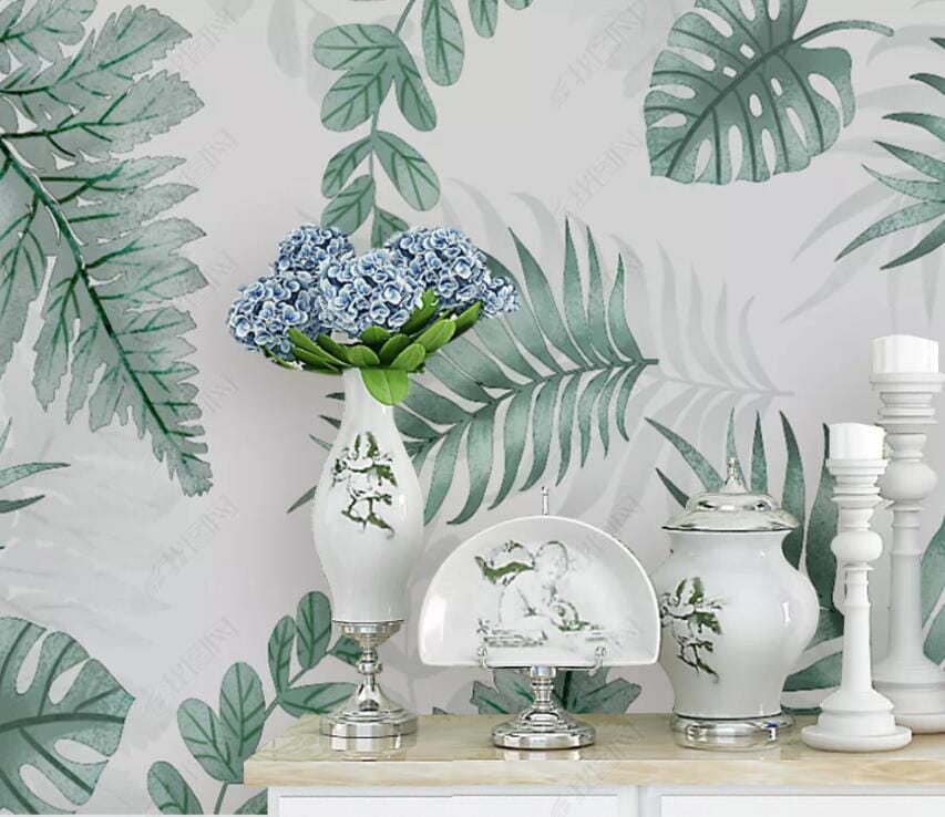 3D Green Leaf 2838 Wall Murals Wallpaper AJ Wallpaper 2
