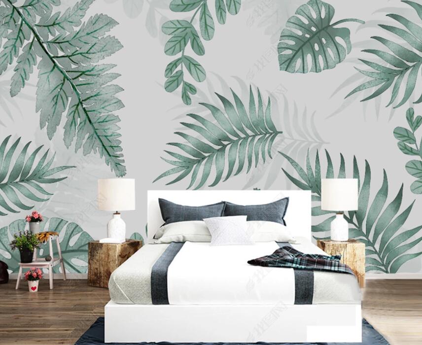 3D Green Leaf 1860 Wall Murals Wallpaper AJ Wallpaper 2