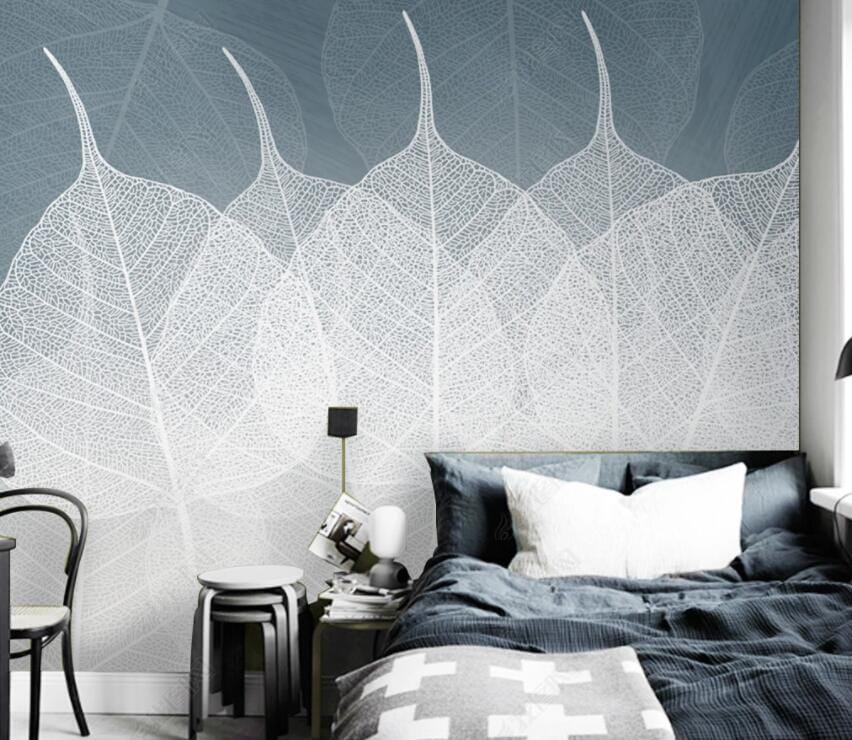 3D White Leaves 2770 Wall Murals Wallpaper AJ Wallpaper 2