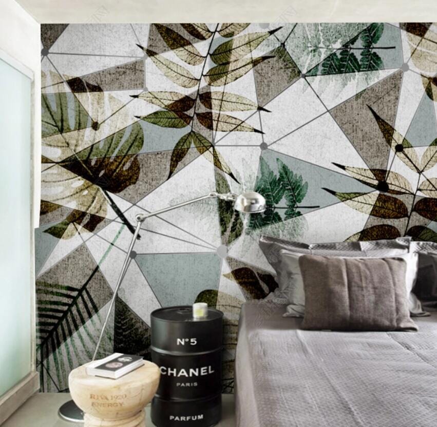 3D Leaves Triangle 2765 Wall Murals Wallpaper AJ Wallpaper 2
