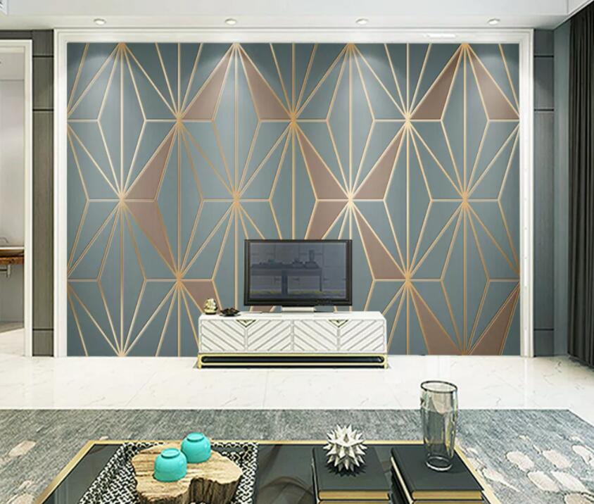 3D Golden Lines 1293 Wall Murals Wallpaper AJ Wallpaper 2