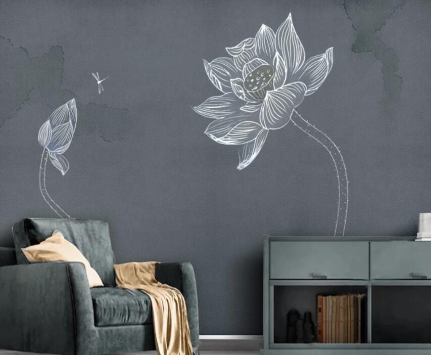 3D Transparent Lotus 2296 Wall Murals Wallpaper AJ Wallpaper 2