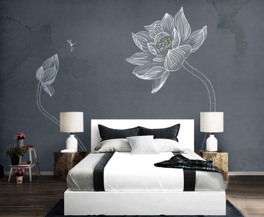 3D Lotus 1061 Wall Murals Wallpaper AJ Wallpaper 2