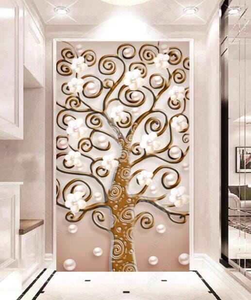 3D Golden Tree 2239 Wall Murals Wallpaper AJ Wallpaper 2