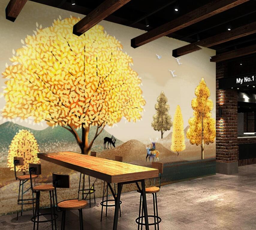 3D Golden Forest 970 Wall Murals Wallpaper AJ Wallpaper 2