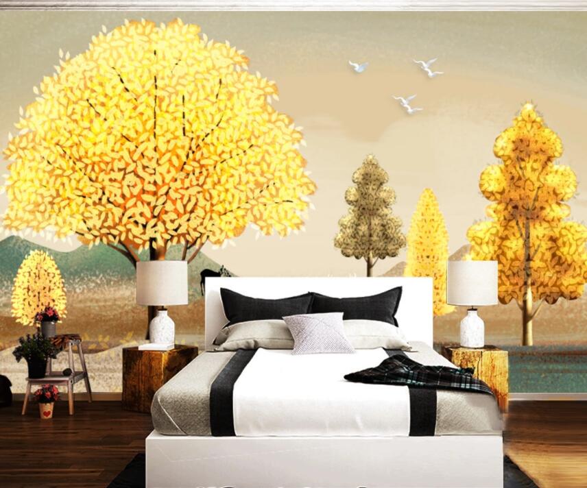 3D Golden Forest 970 Wall Murals Wallpaper AJ Wallpaper 2