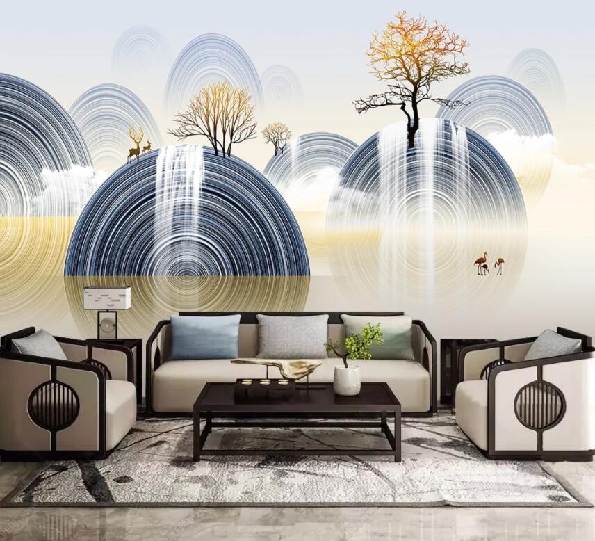 3D Round Tree 1270 Wall Murals Wallpaper AJ Wallpaper 2