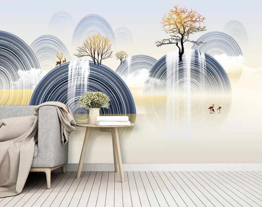 3D Round Tree 1270 Wall Murals Wallpaper AJ Wallpaper 2