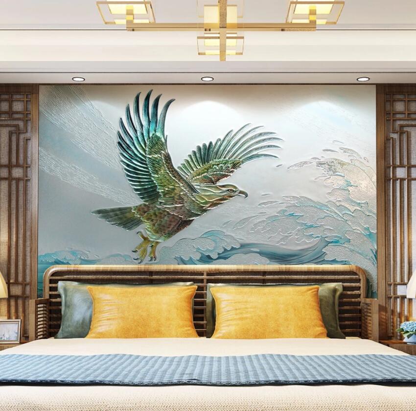 3D Eagle Spreading Wings 922 Wall Murals Wallpaper AJ Wallpaper 2