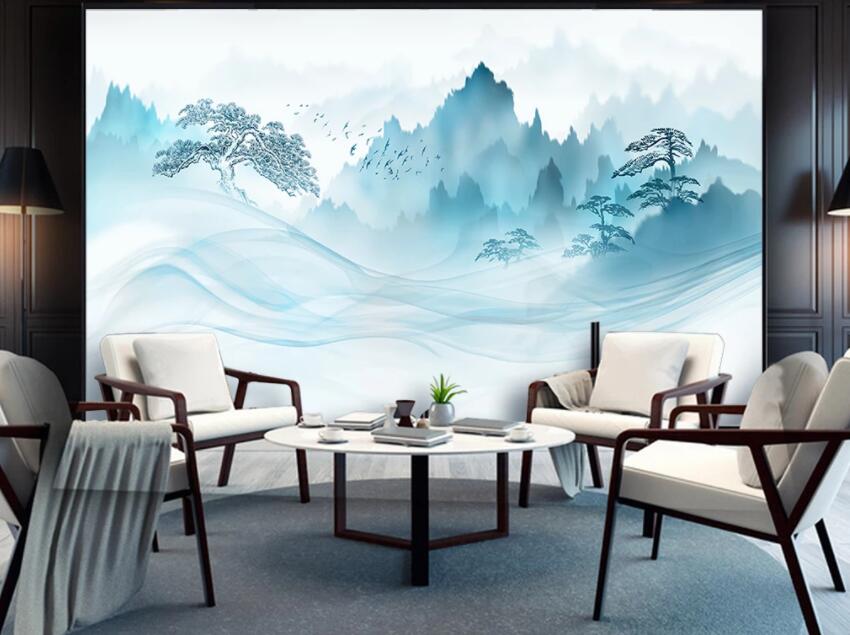 3D Misty Valley 913 Wall Murals Wallpaper AJ Wallpaper 2
