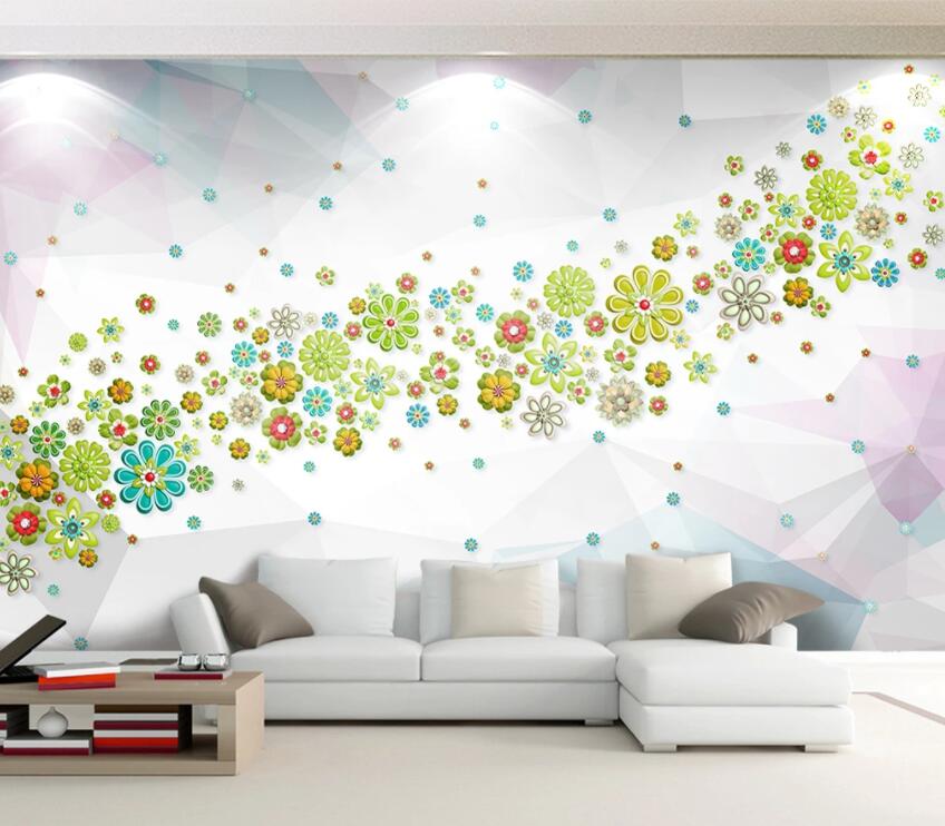 3D Colored Flowers 909 Wall Murals Wallpaper AJ Wallpaper 2