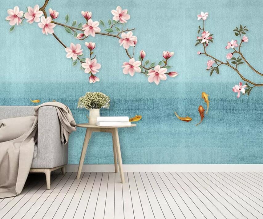 3D Peach Blossom 2159 Wall Murals Wallpaper AJ Wallpaper 2