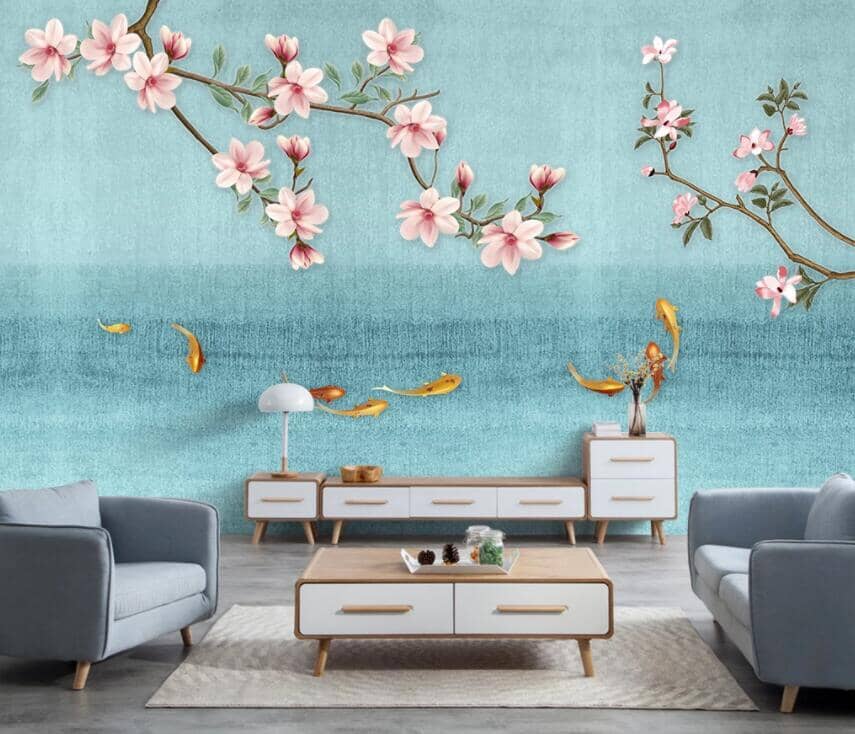 3D Peach Blossom 2159 Wall Murals Wallpaper AJ Wallpaper 2